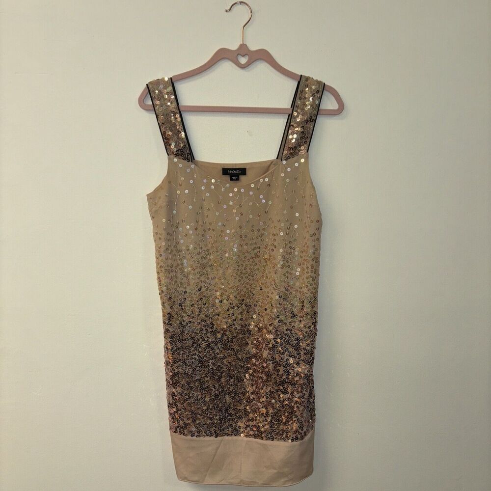 Max & Co Women’s Dress Sz Sm 4 Rose‎ gold Sparkles Sequin Holiday Newyears Party